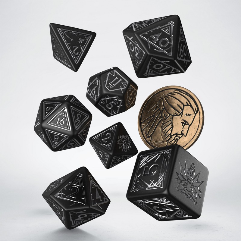 Set De Dés The Witcher Geralt - Prix De Neutralité Par Q-Workshop (8 Dés Métalliques)