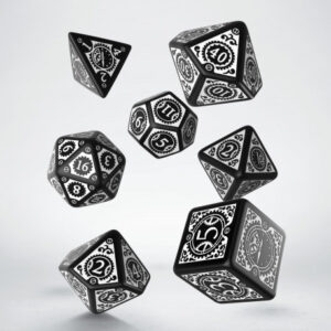 Steampunk Clockwork Black & White Dice Set